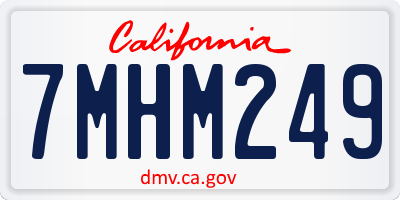 CA license plate 7MHM249