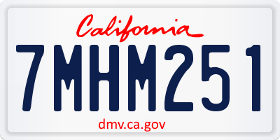 CA license plate 7MHM251