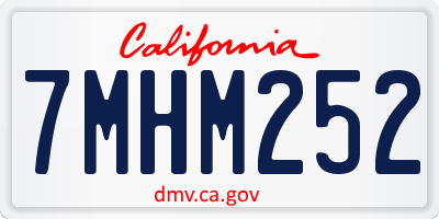 CA license plate 7MHM252