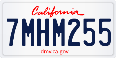 CA license plate 7MHM255