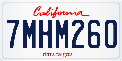 CA license plate 7MHM260