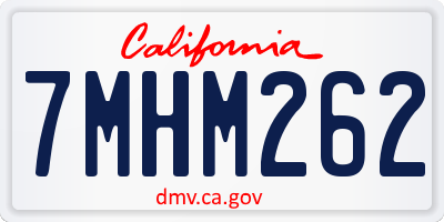 CA license plate 7MHM262