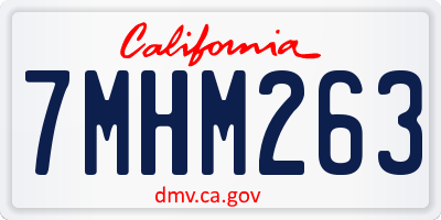 CA license plate 7MHM263