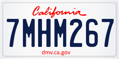 CA license plate 7MHM267