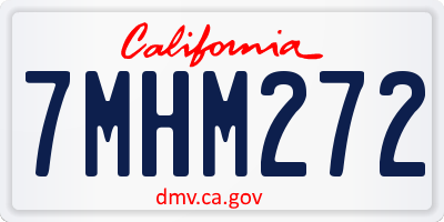 CA license plate 7MHM272