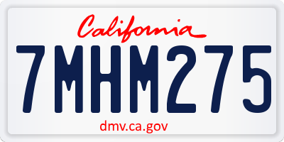 CA license plate 7MHM275