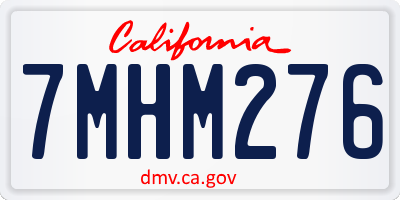 CA license plate 7MHM276