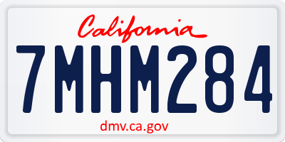 CA license plate 7MHM284