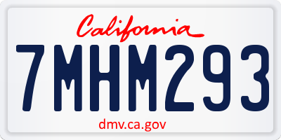 CA license plate 7MHM293