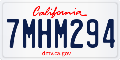 CA license plate 7MHM294