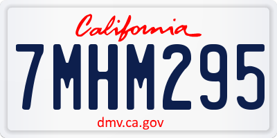 CA license plate 7MHM295