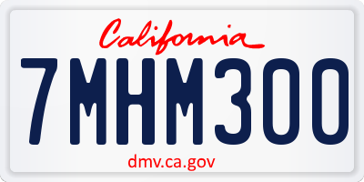 CA license plate 7MHM300