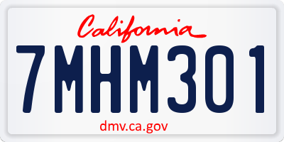 CA license plate 7MHM301