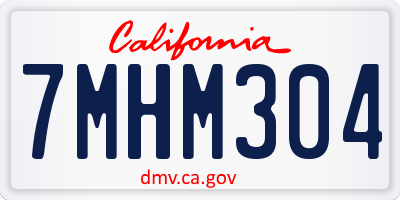 CA license plate 7MHM304