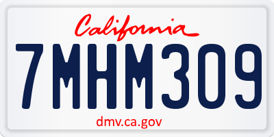 CA license plate 7MHM309