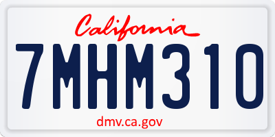 CA license plate 7MHM310