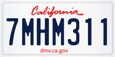 CA license plate 7MHM311