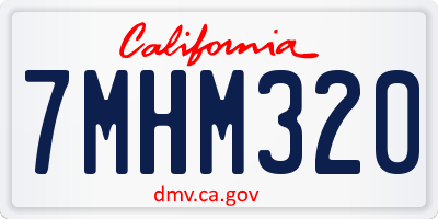 CA license plate 7MHM320