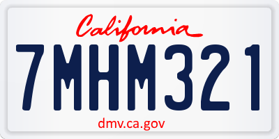 CA license plate 7MHM321