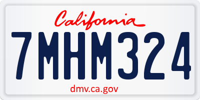 CA license plate 7MHM324