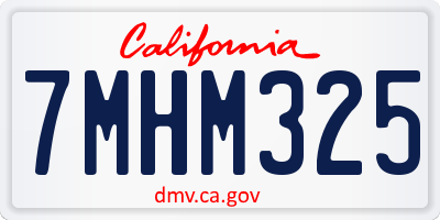 CA license plate 7MHM325