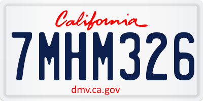 CA license plate 7MHM326