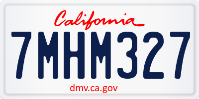 CA license plate 7MHM327