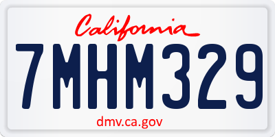 CA license plate 7MHM329