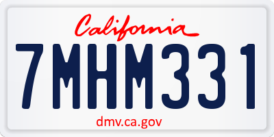 CA license plate 7MHM331