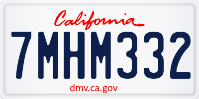 CA license plate 7MHM332