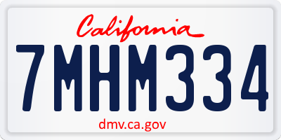 CA license plate 7MHM334