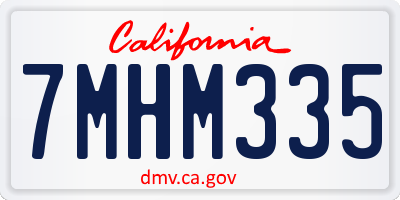 CA license plate 7MHM335