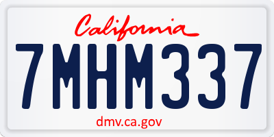 CA license plate 7MHM337