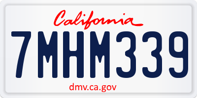 CA license plate 7MHM339