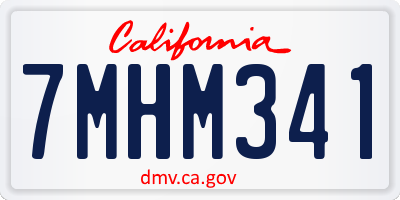 CA license plate 7MHM341