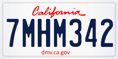 CA license plate 7MHM342