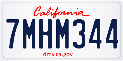 CA license plate 7MHM344