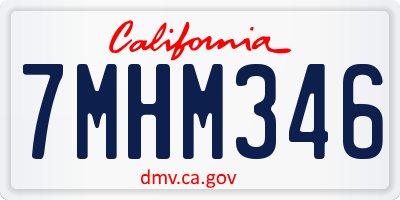 CA license plate 7MHM346