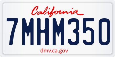 CA license plate 7MHM350