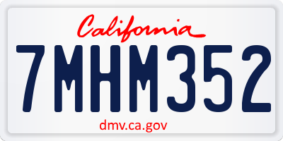 CA license plate 7MHM352