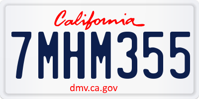 CA license plate 7MHM355