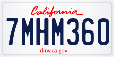 CA license plate 7MHM360