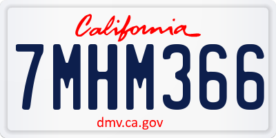 CA license plate 7MHM366