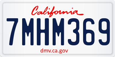 CA license plate 7MHM369