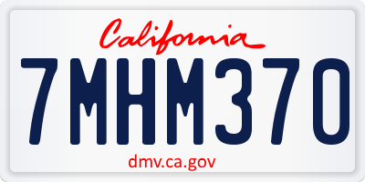 CA license plate 7MHM370