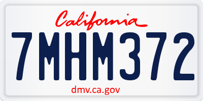 CA license plate 7MHM372