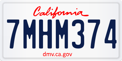 CA license plate 7MHM374