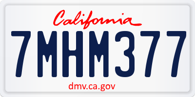 CA license plate 7MHM377