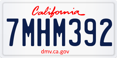 CA license plate 7MHM392