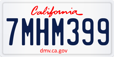 CA license plate 7MHM399